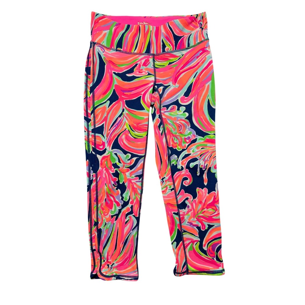 Lilly Pulitzer Luxletic Weekender Crop Legging in Banana Flambé Small